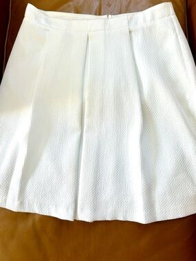 Worthington White Textured Circle Skirt